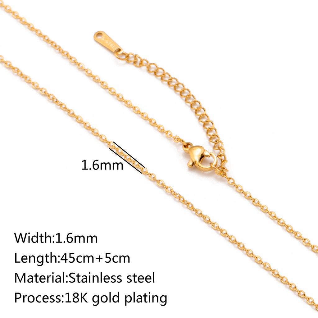 5Pcs/Lot Stainless Steel Bead Rope Link/Cuban/Paperclip Links Snake Chain Necklace Diy Women Jewelry 18K Gold Color Neck Chains