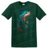 Fish Art T Shirt Cool Fish Design W/ Colorful Ocean Scene Fun Tee