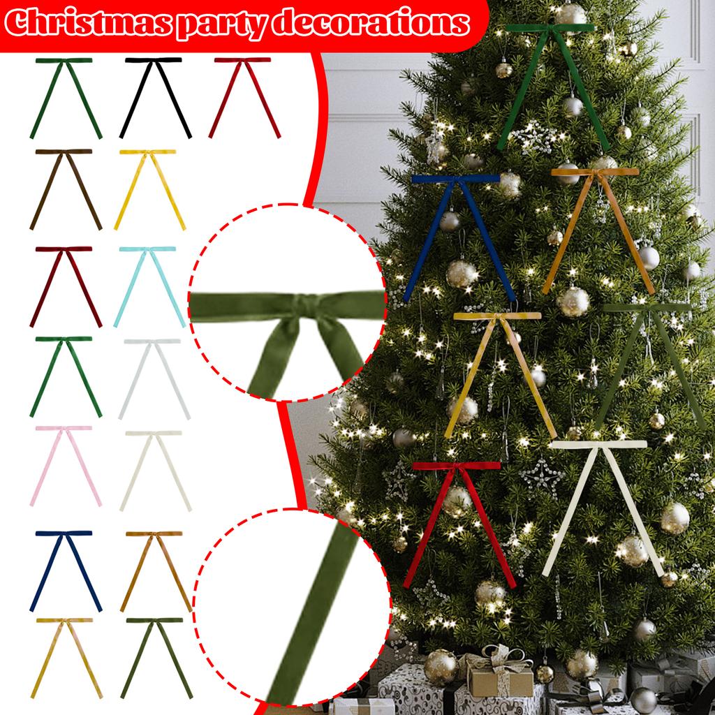 24pcs Velvet Bow Tie Christmas Party Hanging Accessories