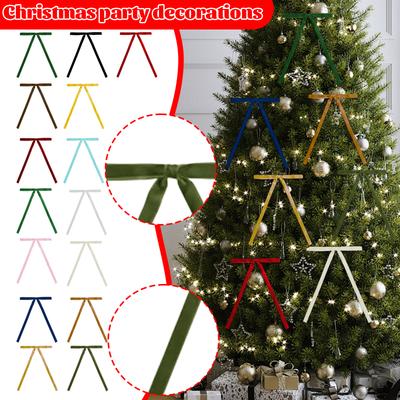 24 pièces Nœud Papillon en Velours Accessoires à Suspendre pour Fête de Noël