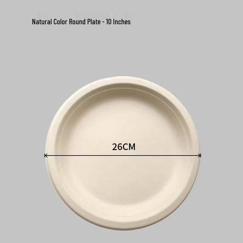 Biodegradable 10-inch Disposable Pulp Plates