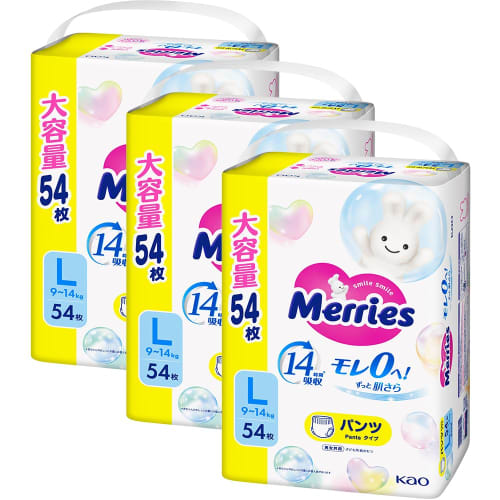 

[Брюки размера L] Утечка у Мэри 0! Всегда гладкая кожа (9~14 кг) 162 листа (54 листа х 3) Кейс продукт