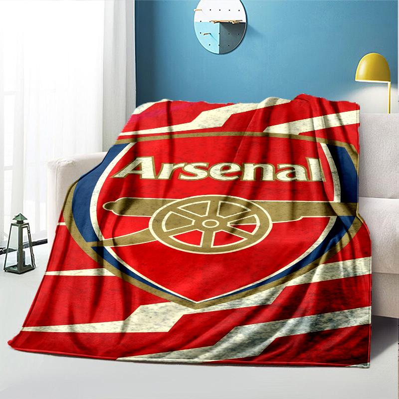 Arsenal F.C Pattern Blanket for Home Decoration, Bed, Sofa, Car Travel, Camping, Suitable for All Seasons, Birthday Christmas Gift
