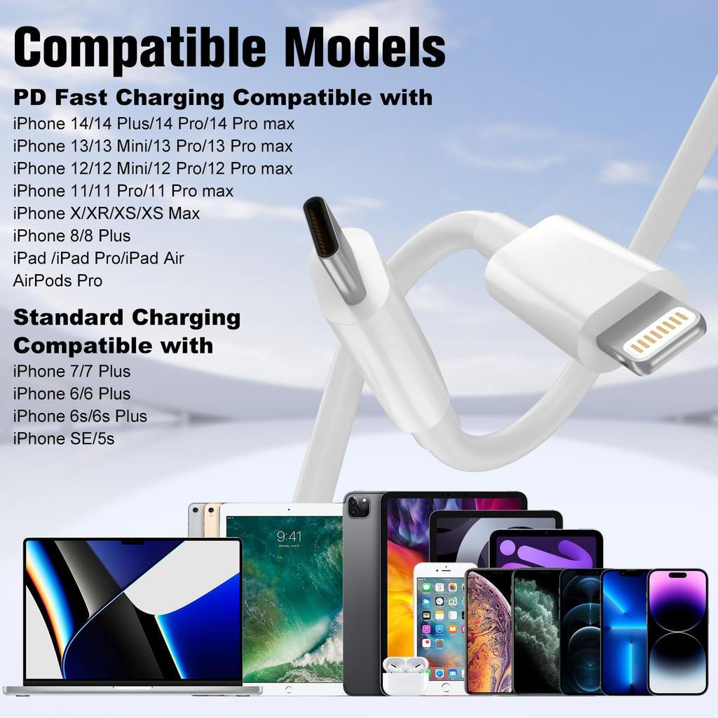 30W For iPhone Type C to Lightning Fast Charging Cable For iPhone 14 13 12 11 Pro Max X 8 7 6 Plus SE Phone Accessories