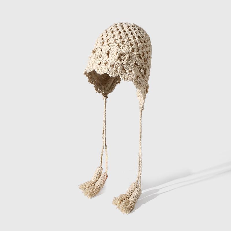 Fancy Girls Outdoor Travel Woman Hollowed-out Knitted Fashion Hat