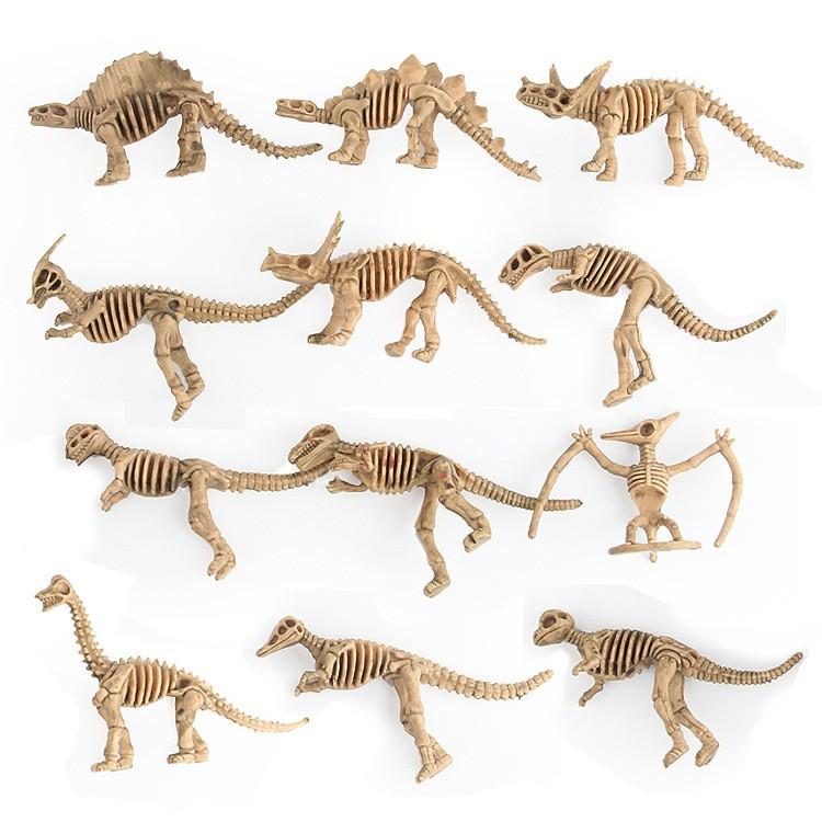 2017 Dinosaur Model Toy Archaeological Excavation Scientific Research Dinosaur Skeleton 12 Simulated Dinosaur Ornaments Collection
