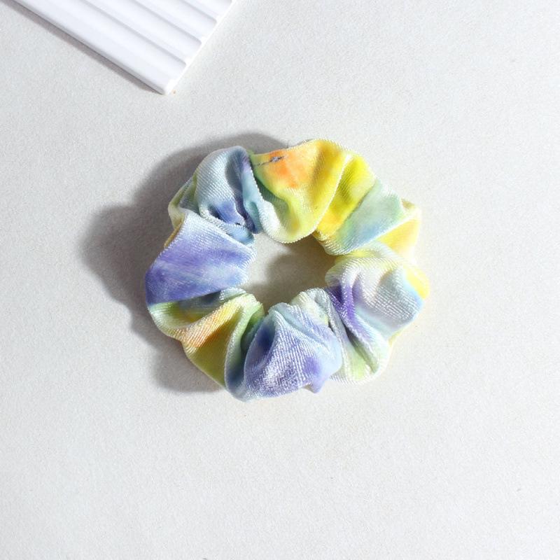 European & American Gradient Velvet Hair Tie - Women s Elegant Tie-Dye Scrunchie Accessories