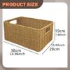 Decorative Rectangular Storage Basket Made of Imitation Rattan for Bathrooms Rooms.