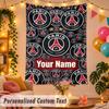 Paris Saint-Germain _ PSG Personalized Wall Tapestry Custom Name Text Polyester Hanging Decor Home Room