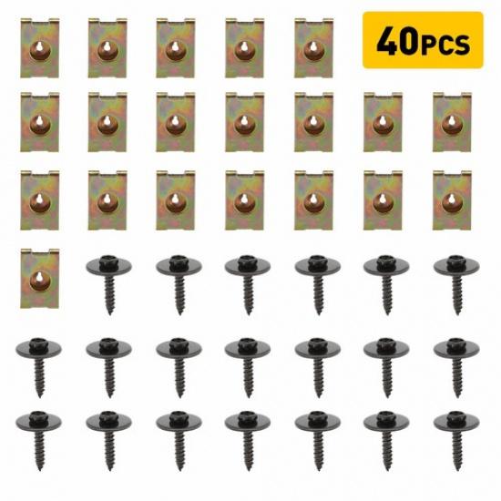 For BMW Engine Under Shield Bumper Splash Bolts U-Nut Body Guard Fastener Clips