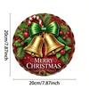 Metal Christmas Bell Round Wall Decor Sign 8 Inch Iron Art For Home Bar Cafe