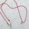 TO.STONE Mellow Heart Necklace, Glossy Silver (Red String)