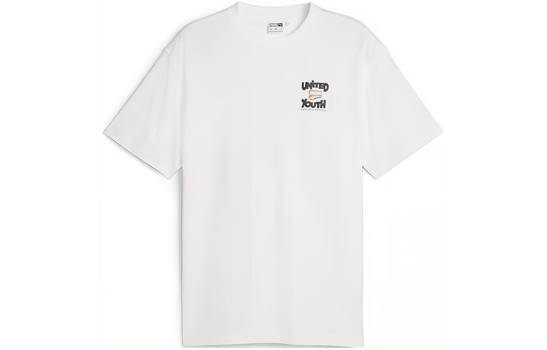 PUMA T Shirts Men s White Crew Neck Moderate 626097-52 S