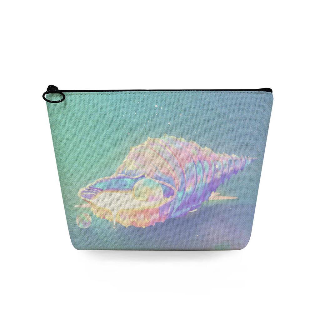 Women Beach conch Print Cosmetic Bag Toiletries Organize Travel Storage Case 6728 KTB