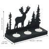 Weihnachtsbaum Deko Teelichthalter aus Holz Rentier(Schwarz)| Diwali Weihnachtsdekorationsartikel für Heimdekoration Wohnzimmer Büro