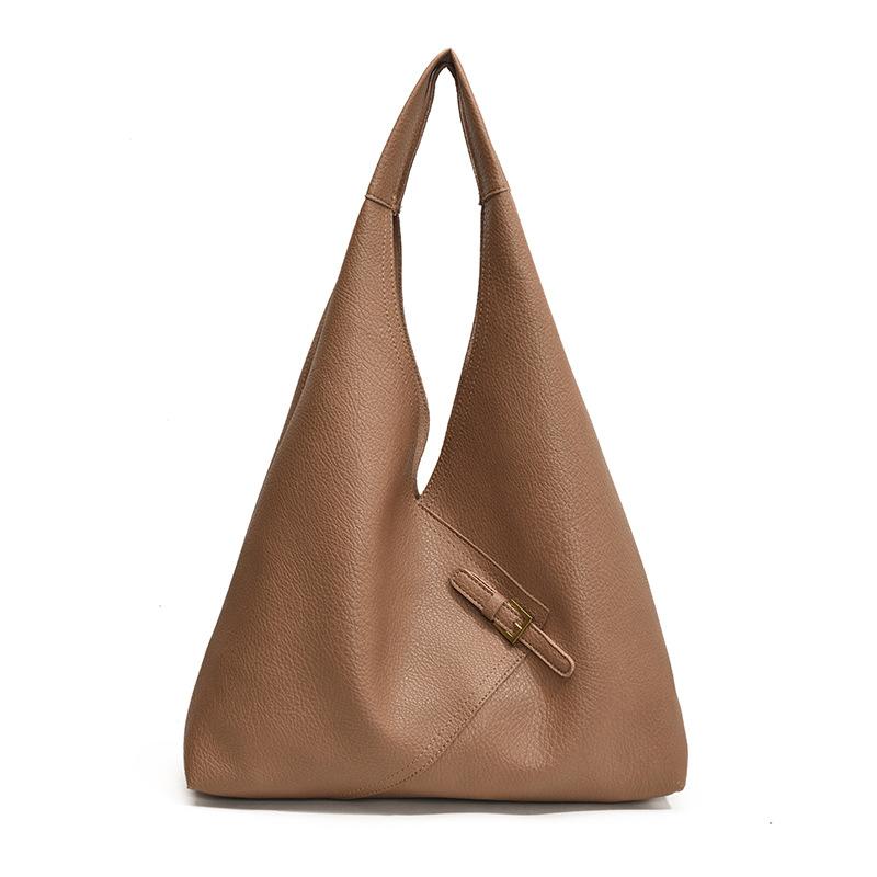 Einfarbige Achseltasche Damen Wintermode Tragetasche Ins Trend Einfach Retro Große Kapazität Einzelne Schulter PU-Tasche