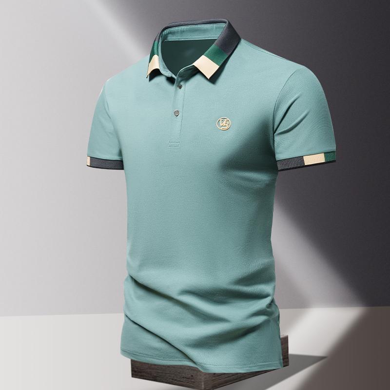 POLO Shirt Men's Summer Fashion Ice Silk Quick Drying Short Sleeved T-shirt Solid Color Loose Business Collar Pure Cotton Top