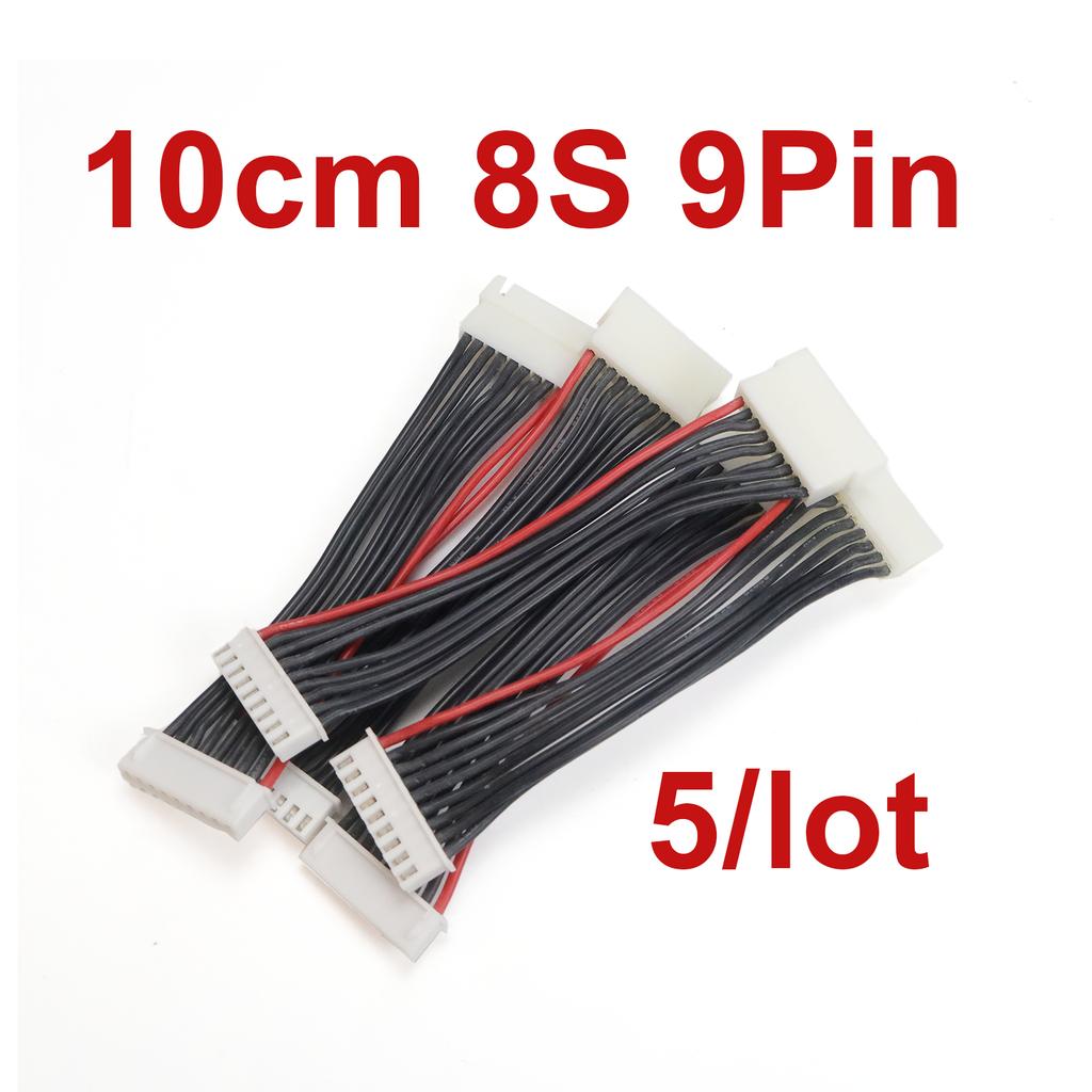 5Pcs JST-XH 1S-8S 22AWG Battery Balance Charger Silicone Wire Extension Lead 10cm Connector Adapter Plug for RC Drone Car Boat