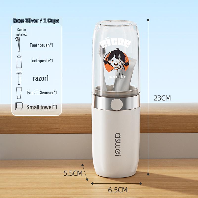 Portable Travel Toothbrush Set: Wash Cup & Holder with Storage