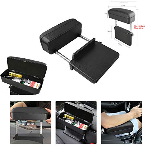 RUIYA Honda Grade Armrest Console Box, Armrest Storage Box, Car Armrest Gap Storage Pocket (Black with Black Stitching)