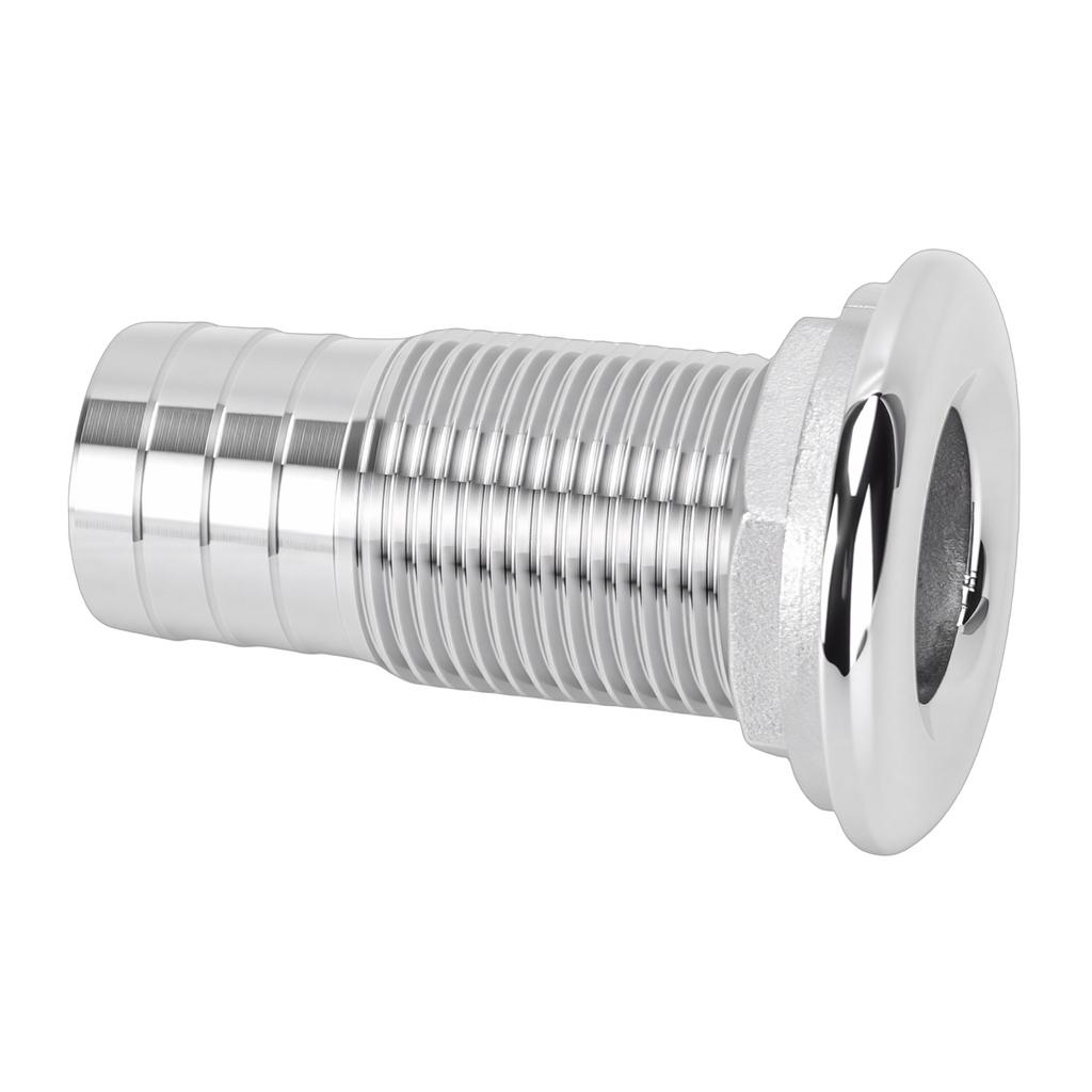 Raccord à Bardes Thru-Hull Acier Inoxydable 316 Connecteur Sortie Entrée pour Équipement Marin Sortie Filetée à Mi-hauteur 3/4 Pouce Non