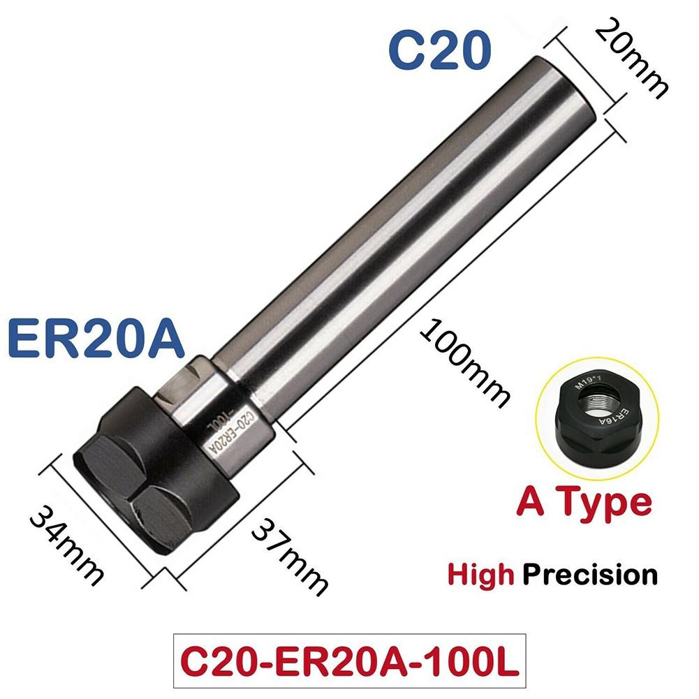 

C-8-10-12-16-20-25-мм ER-8-11-16-20-A Мини-цанговый патрон с удлинителем и прямым хвостовиком C20- ER20A