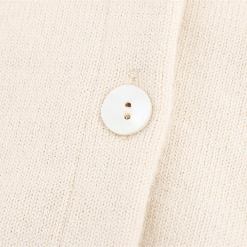 Spring 2025 Women's Beaded Doll Collar Cardigan Sweater