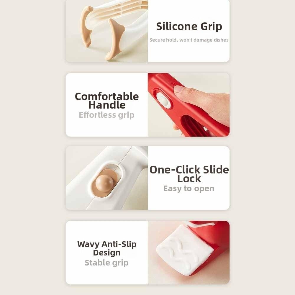 Anti-scald Design Silicone Clip Lifter 2in1 Dish Lifter Clamp Pot Holder Clip  Dish Handling