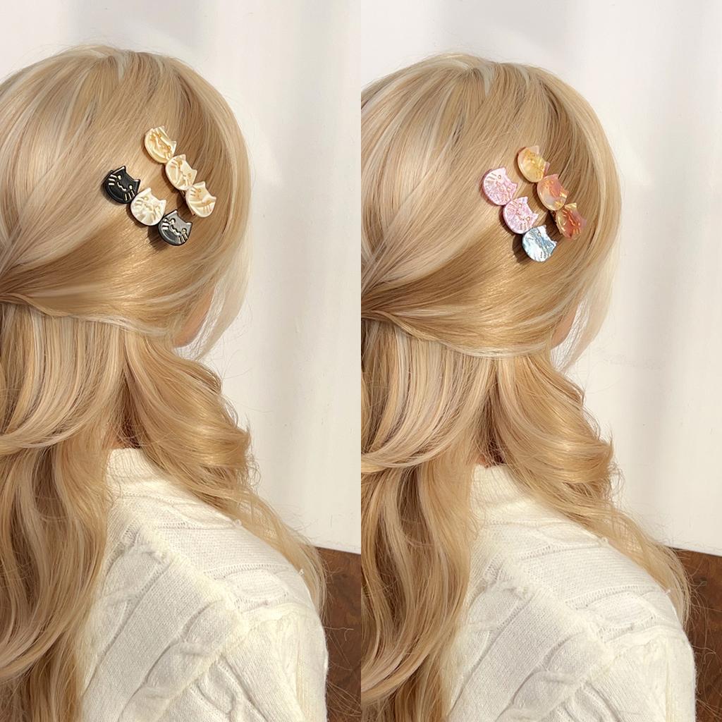 Cute Cats Barrettes Retro Acetate Hair Clips Headdress for Women New Leopard Print Hairpins Girls Fashion Hair Accessories Gift