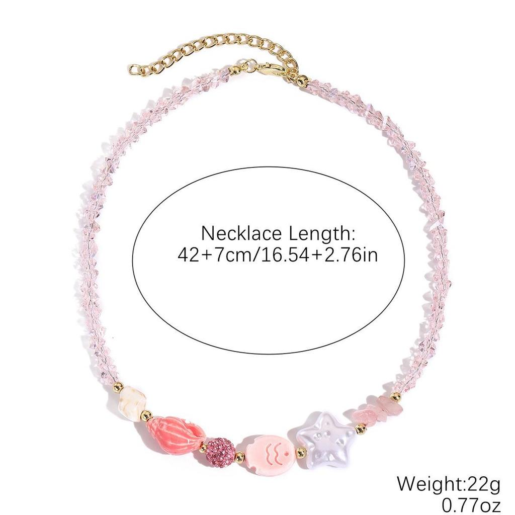 Seaside Elegance: Starfish & Shell Bead Bracelet with Oceanic Flair