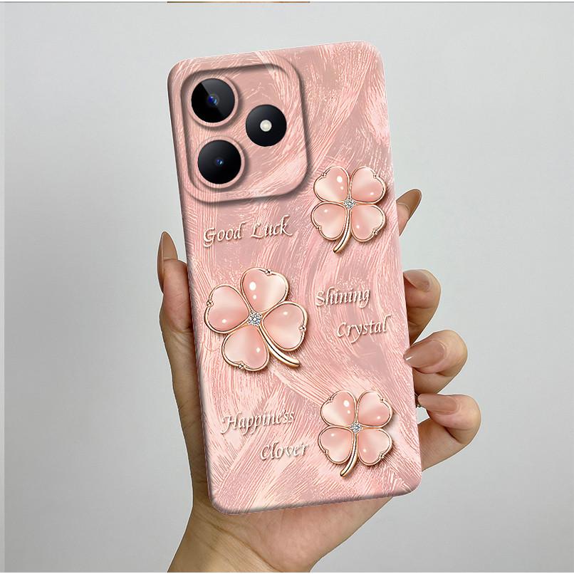 For Realme C51 C53 Case RMX3830 RMX3760 Shell Pretty Flower Full Back Cover for RealmeC51 C53 C61 C63 C 51 S Soft Silicone Funda