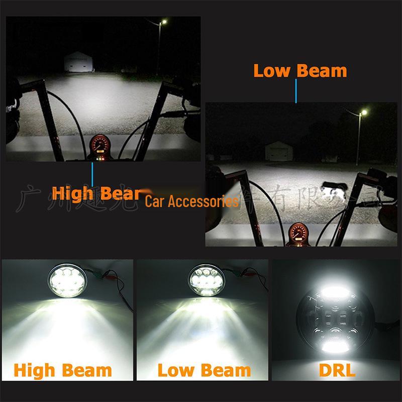 5.75" LED Harley Headlight, 80W, Adjustable High/Low Beam for Modified Models