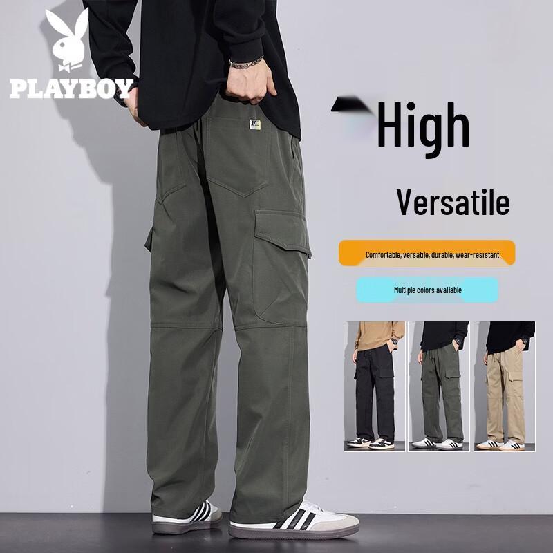 Playboy Men's American Trend Loose Straight Cargo Pants