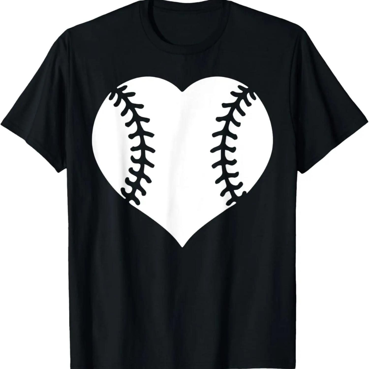 

Baseball Heart Cute Mom Dad Funny Baseball lover T-Shirt XXXXXL чёрный