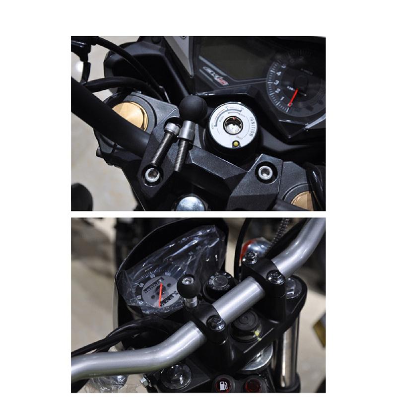 New Motorcycle Handlebar Clamp Base Set With 1" Rubber Ball & M8 Screws