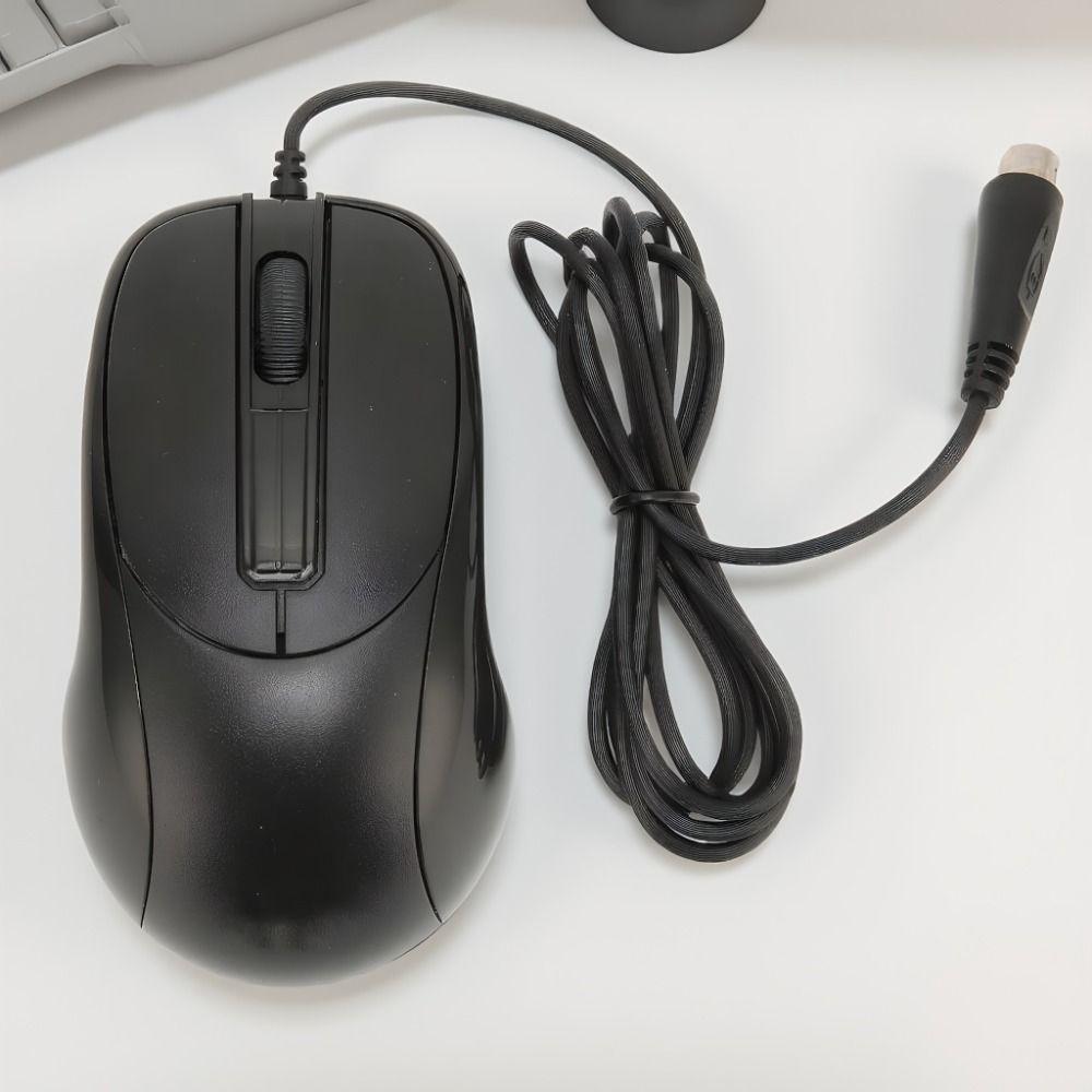 Responsive 3 Buttons Wired for PS2 Optical Mouse Portable Black Wired Mouse Gaming Mouse Desktop Laptop Computer
