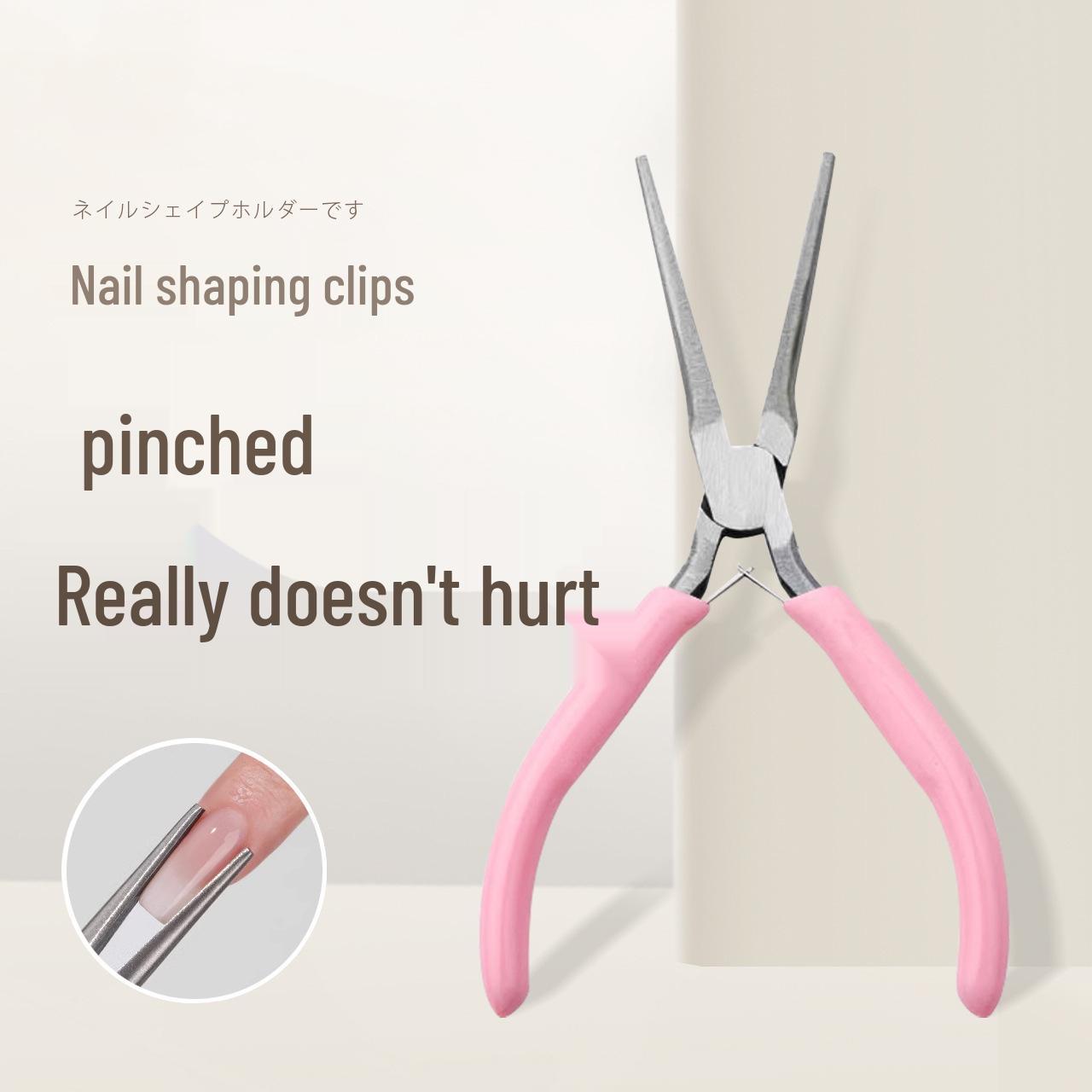 Nail Shaping Pliers with Pink Handle - Long Pointed Tip for Extension and Clamping
