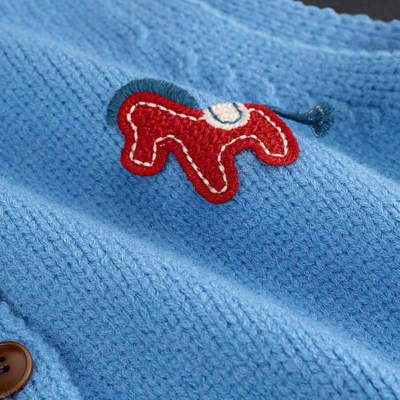 Women's V-Neck Knitted Vest with Horse Embroidery