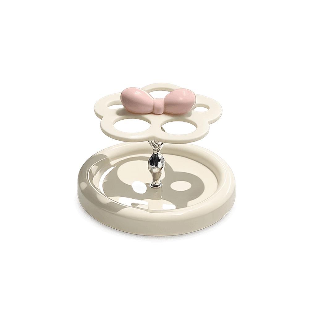 

Plastic Electric Toothbrush Holder Cute Makeup Brush Storage Rack Washbasin Shelf Desktop бежевий