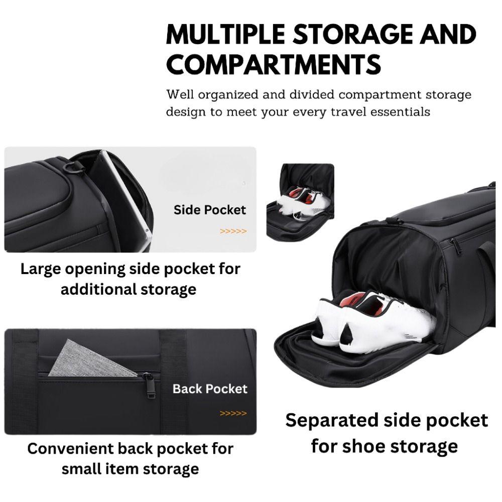 Multiple Compartments Sports Gym Bag Large Capacity Crossbody Handbag Travel Duffle Bag  Casual