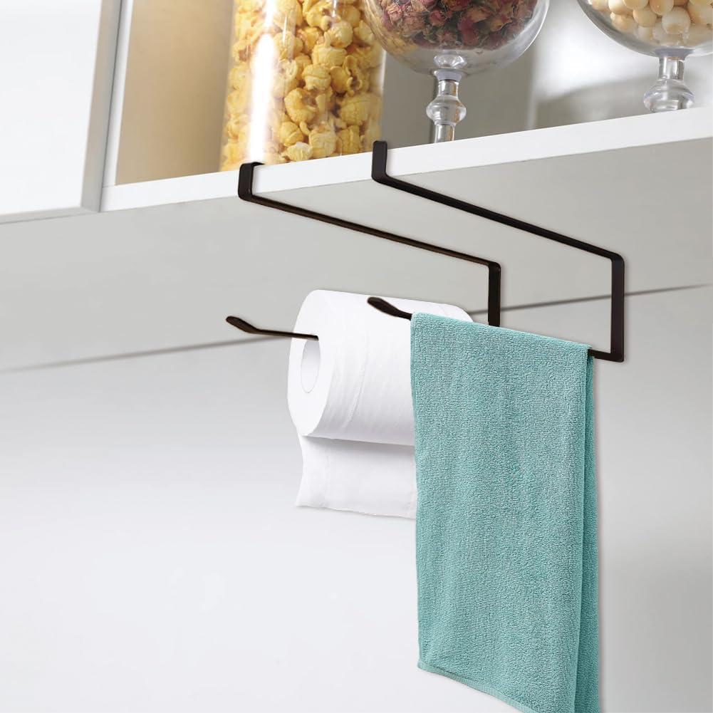 Paper Towel Holder Under Cabinet, Kitchen Towel Holder Towel Roll Holder Tissue Storage Rack Dispenser Cling Film Shelf Free Punch Hanger Organizer