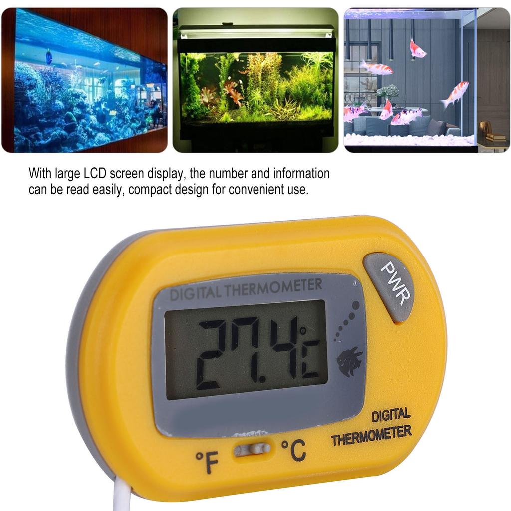 LCD Digital Aquarium Thermometer Convenient Large Clr Screen Fish Thermometer