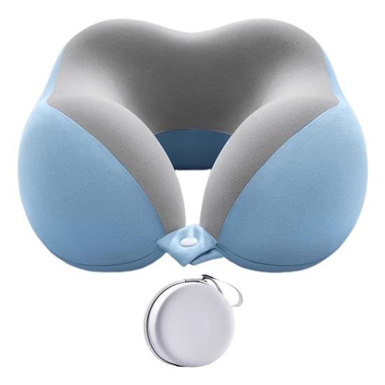 

Подушка для шеи в форме буквы U, подушка для шеи с эффектом памяти, дорожная подушка для шеи с медленным отскоком, поддерживающая шею, с ящиком для хранения для автомобилей, полетов, домашнего офиса синий