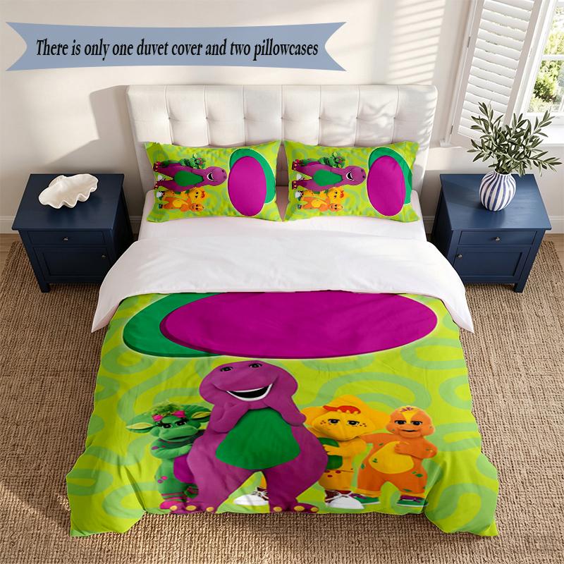 BARNEY 3‑Piece Bedding Set Soft Microfiber Duvet Cover Pillowcases Comfortable Bed Linen for Bedroom Decoration