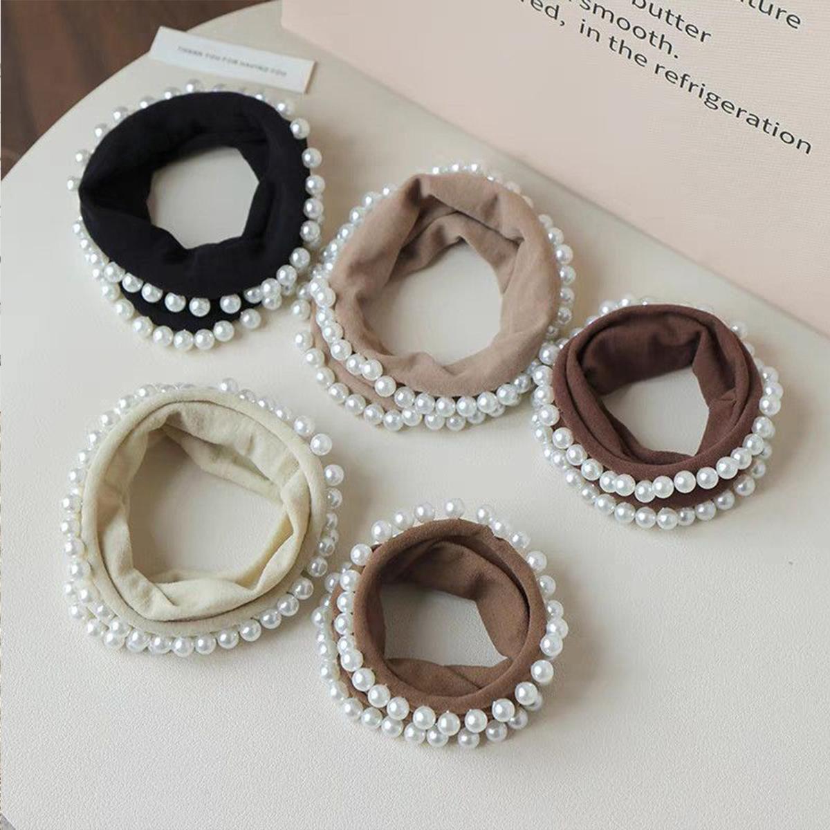 

Высококачественный, бесшовный, ультраширокий браслет, резинка для волос, резинка для волос с жемчугом, хвост, шарики, резинка для волос, головной убор Size fits all