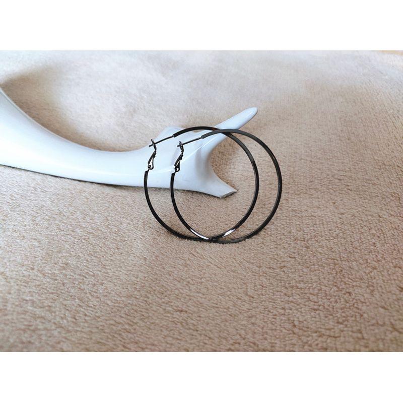 

Women s Exaggerated Fashionable Size Fashion Ring Sterling Silver Needle Square tube gun black diameter 4cm