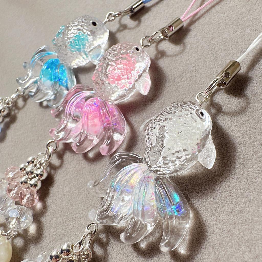 Glow In The Dark Koi Fish Phone Charm Keychain Lucky Charm Phone Chain Lanyard for Night Event DIY Accessories