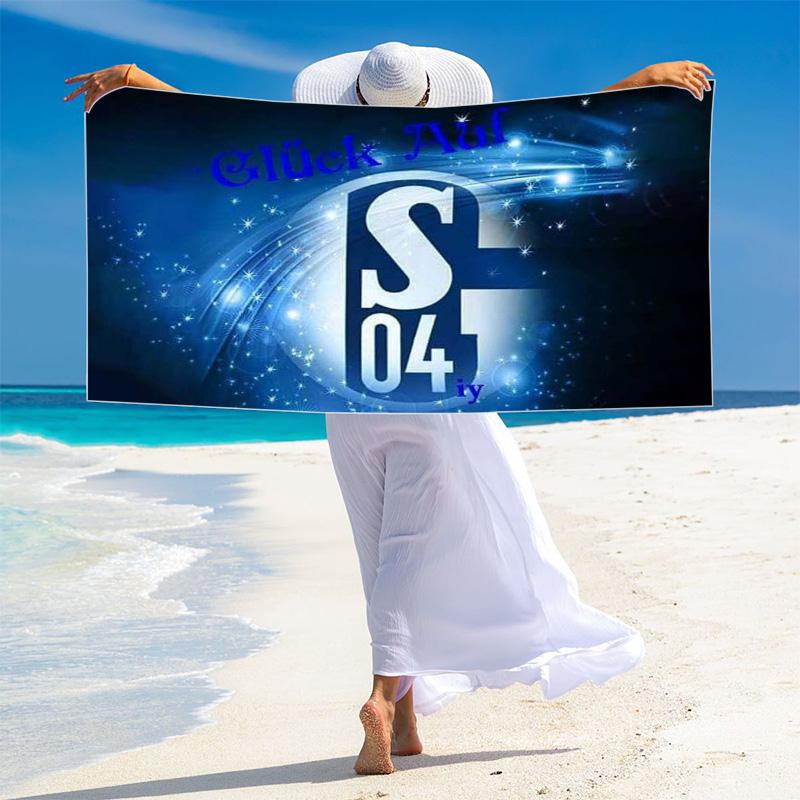 FC Schalke 04 Logo Print Beach Towel, Large Soft Quick Dry Towel for Beach Camping Swimming