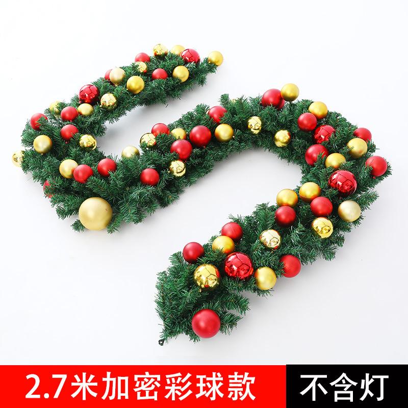 9FT Christmas Garland with Lights - Pre-Lit Artificial Green Christmas Garland for Stair Railings Mantle Decorations with Red Flowers, Berry Clusters