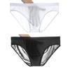 2pcs Premium Men's Transparent Ice Silk Triangle Underwear - Naked Feeling Ultra-Thin Breathable Sexy Design Large Size Seamless Luxury Underpants